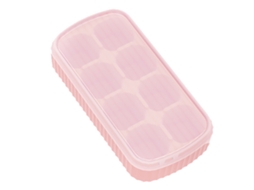 Nova Line bandeja de Cubos de Gelo de Silicone Flexível com Tampa 8 Cubos Rosa para Freezer Whisky
