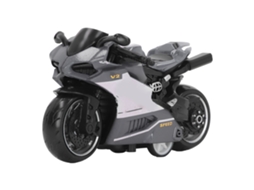 Primerox brinquedo Moto de Retorno Liga Simulação Inovadora Modelo Coleção Presente Infantil Cinza