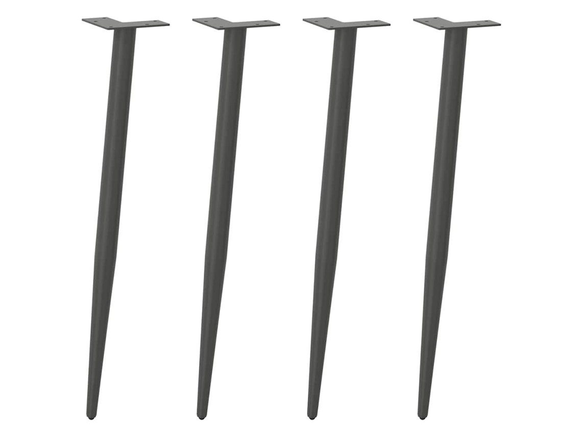 Vidaxl Pés De Mesa De Console Formato Cônico 4 Peças Antracite 72-73 Cm Aço
