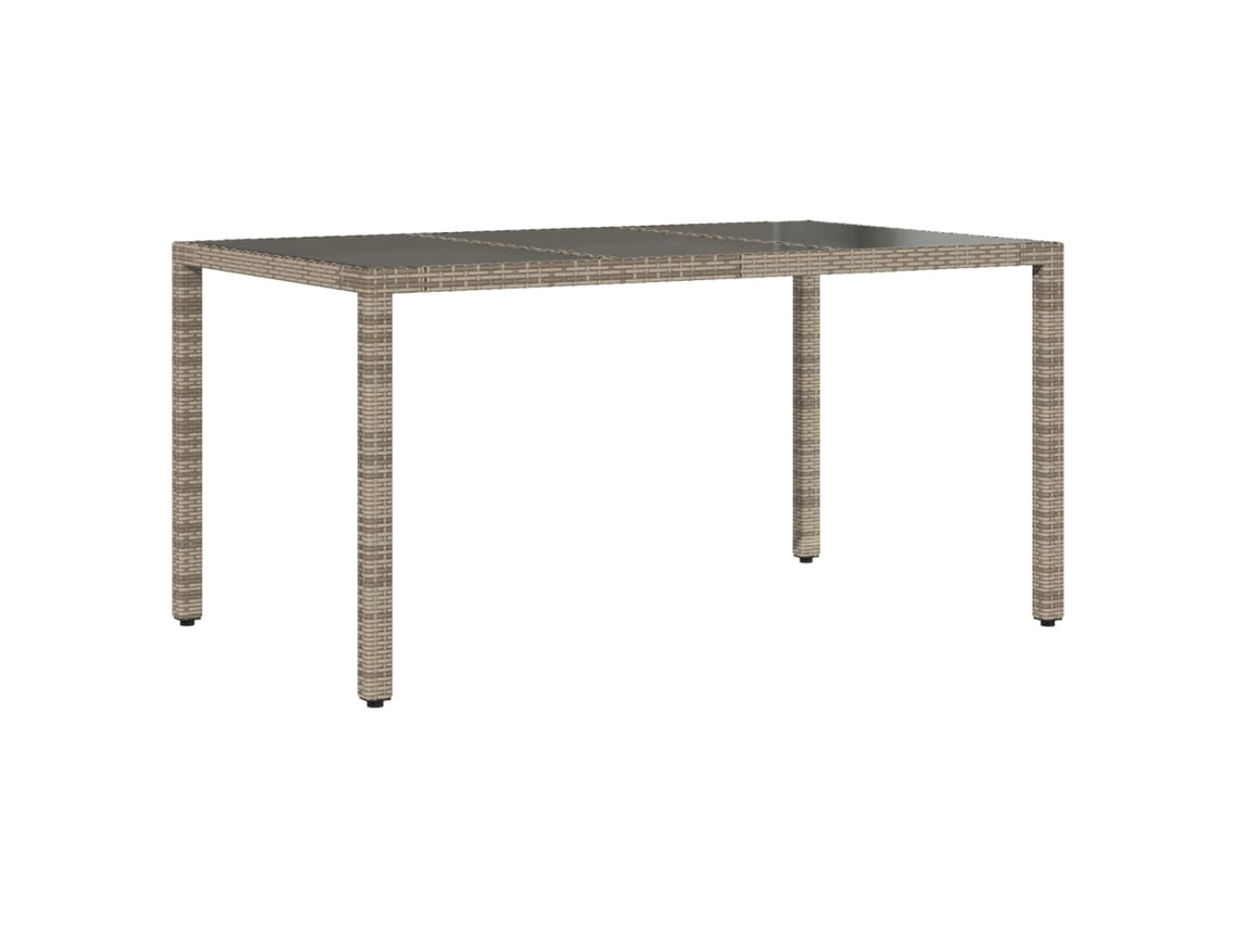 Mesa de jardim com tampo de vidro Vime Pe Cinzento 150x90x75 cm MAISON EXCLUSIVE