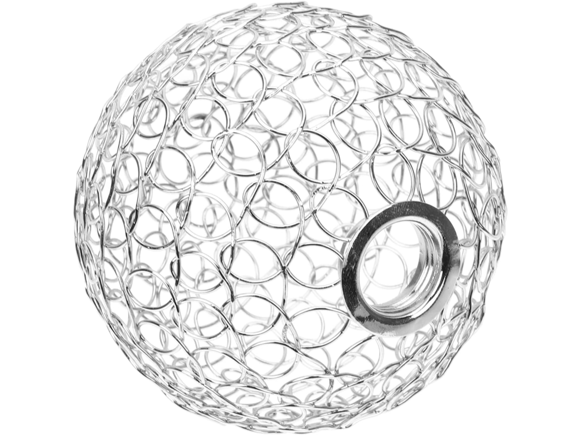 Globo de Ferro Prateado com Design Vazado em Arame Metálico, Item Decorativo Clássico para Hotéis e Cafés. SFUSHOS