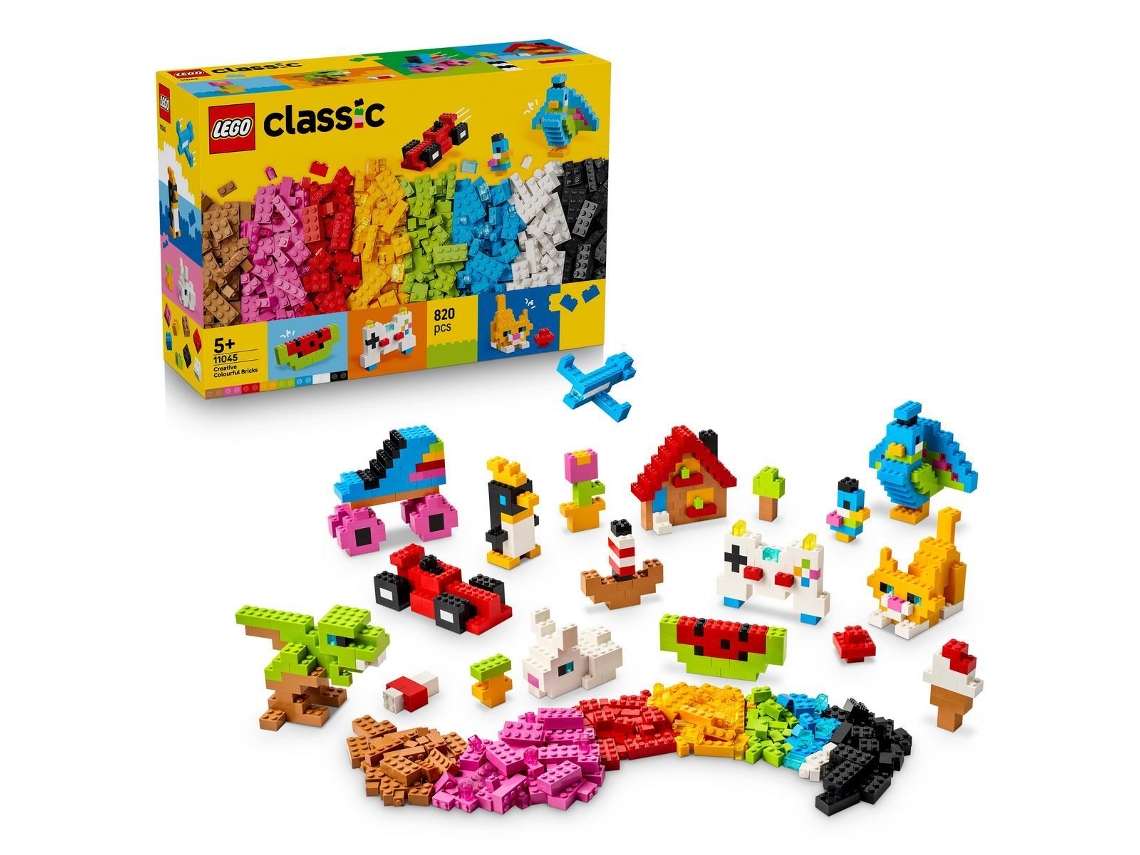 Lego® 11045 Peças Criativas Clássicas em Cores - Figuras de Animais e Veículos