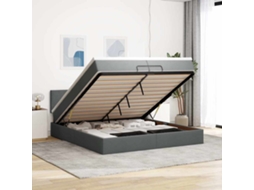 Estrutura De Cama Otomana Com Colchão 200x200cm Cinzento-escuro