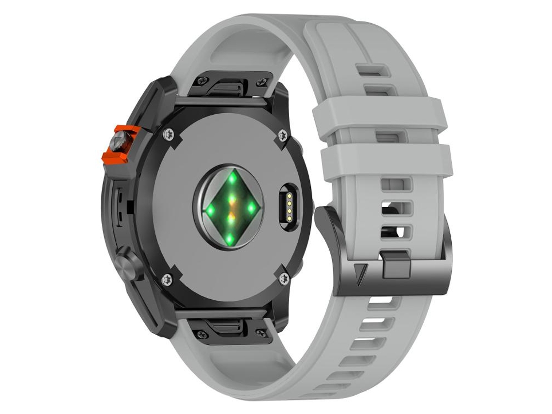 Bracelete para Garmin silicone com liberação rápida e fivela de aço preta cinza XIAOMOYU