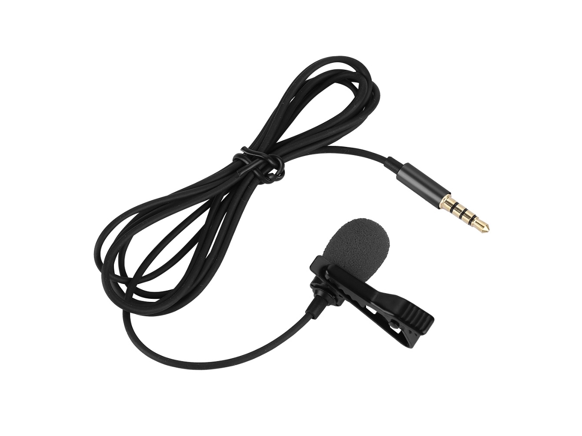 Microfone Lavalier Fio Condensador 3.5mm Para Celular Notebook