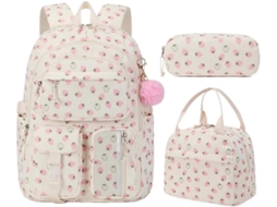 Conjunto De Mochila Escolar Hitotes Coquette 3 Peças Para Meninas, Kawaii Ensino Fundamental E Médio