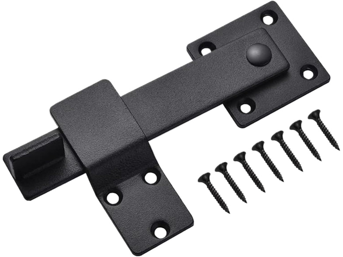 Fechadura de Aço Inoxidável com Argola para porta em Preto 2 Peças S/MARCA