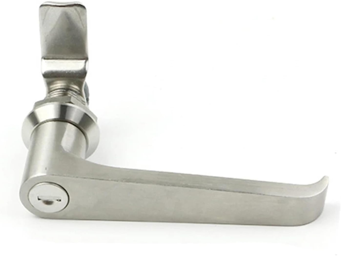 Fechadura Com Maçaneta Ms324 Para Porta De Armário Tipo L, Aço Inoxidável 304, 1 Peça Com Cilindro De Fechadura