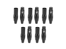 5 Pares De Conectores Xlr De 3 Pines Plug Y Socket De Audio Negro Para Audio
