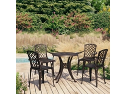 Vidaxl 5 Pcs Conjunto De Bistrô Alumínio Fundido Bronze