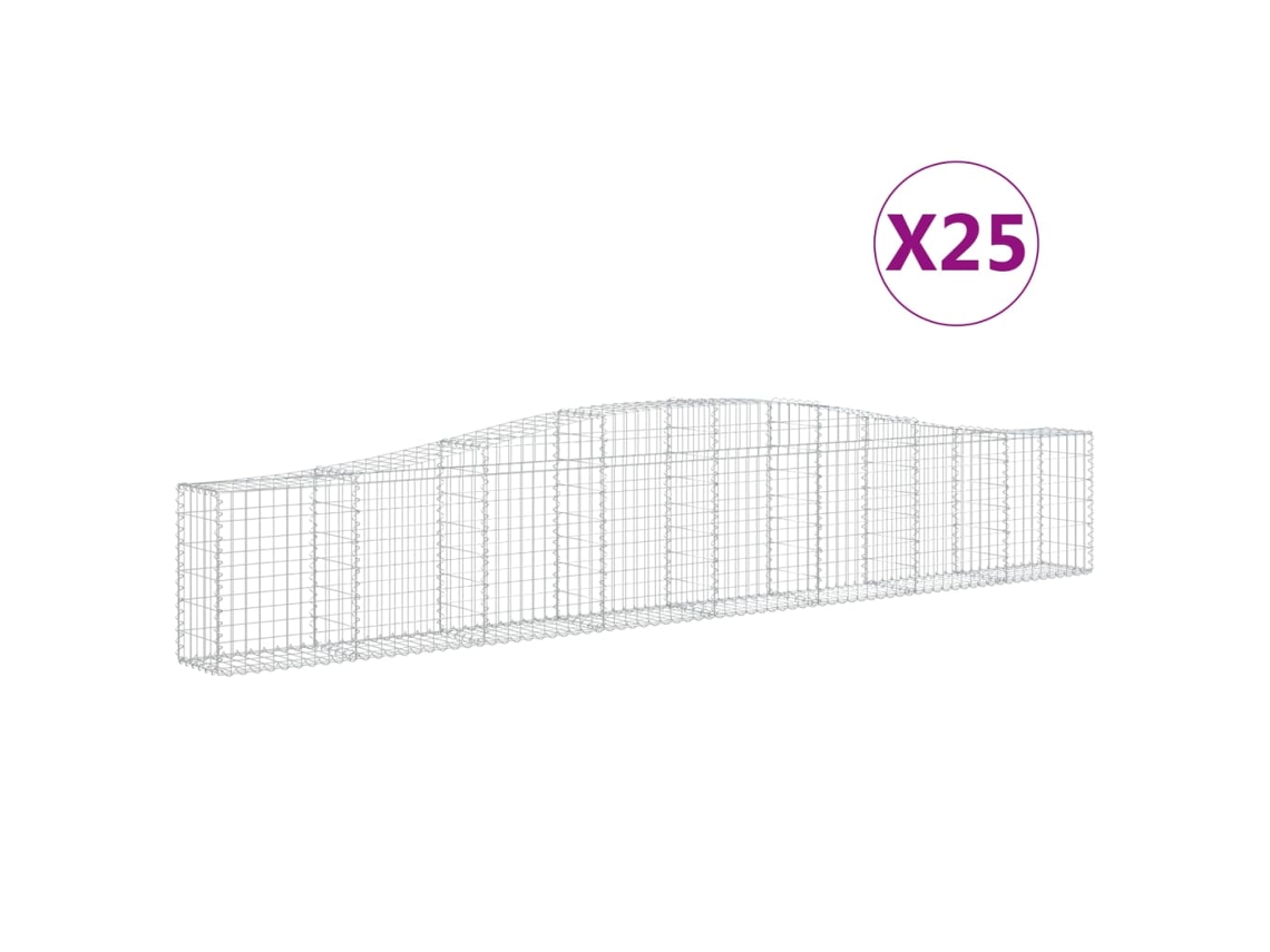 Gabion Basket, Gabion Baskets Vidaxl Prateado Ferro (400 X 30 X 60/80 Cm)