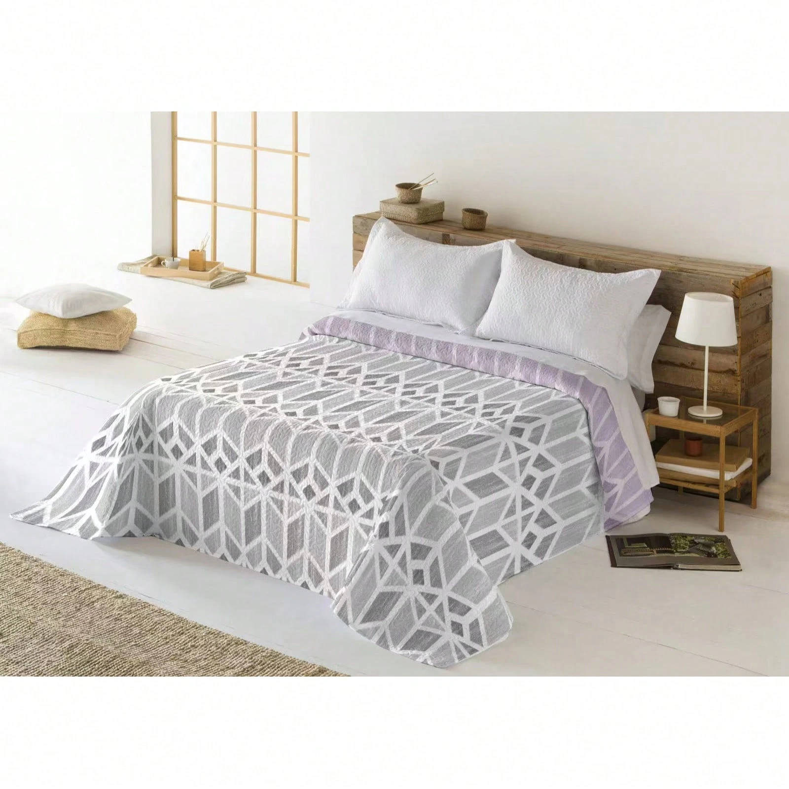 Edredom Elegante Macio para Quarto Moderno Cama Casal Solteiro 190x260 Cm