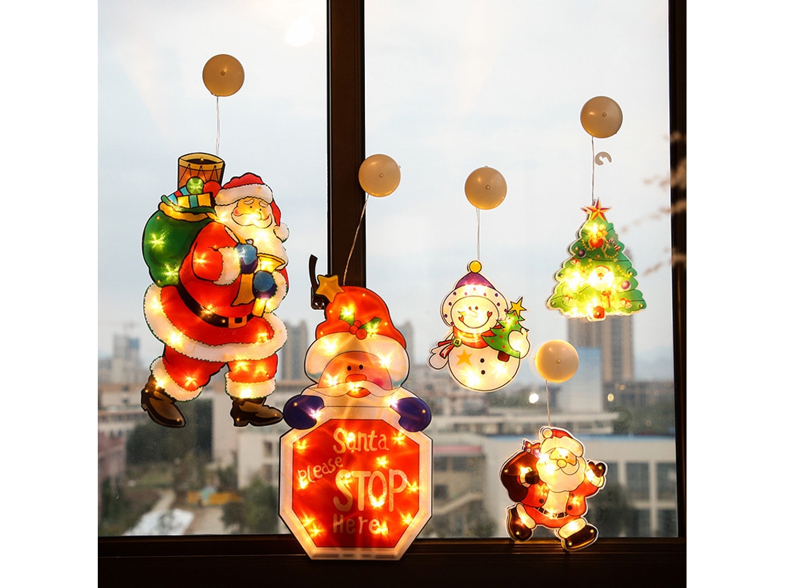 Lurelia Luz Ventosa Natal Luzes Led Boneco Neve Varrendo Chão Grandes
