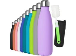 Garrafa de água Nova Line de aço inoxidável 500ml, dupla parede com isolamento a vácuo roxa