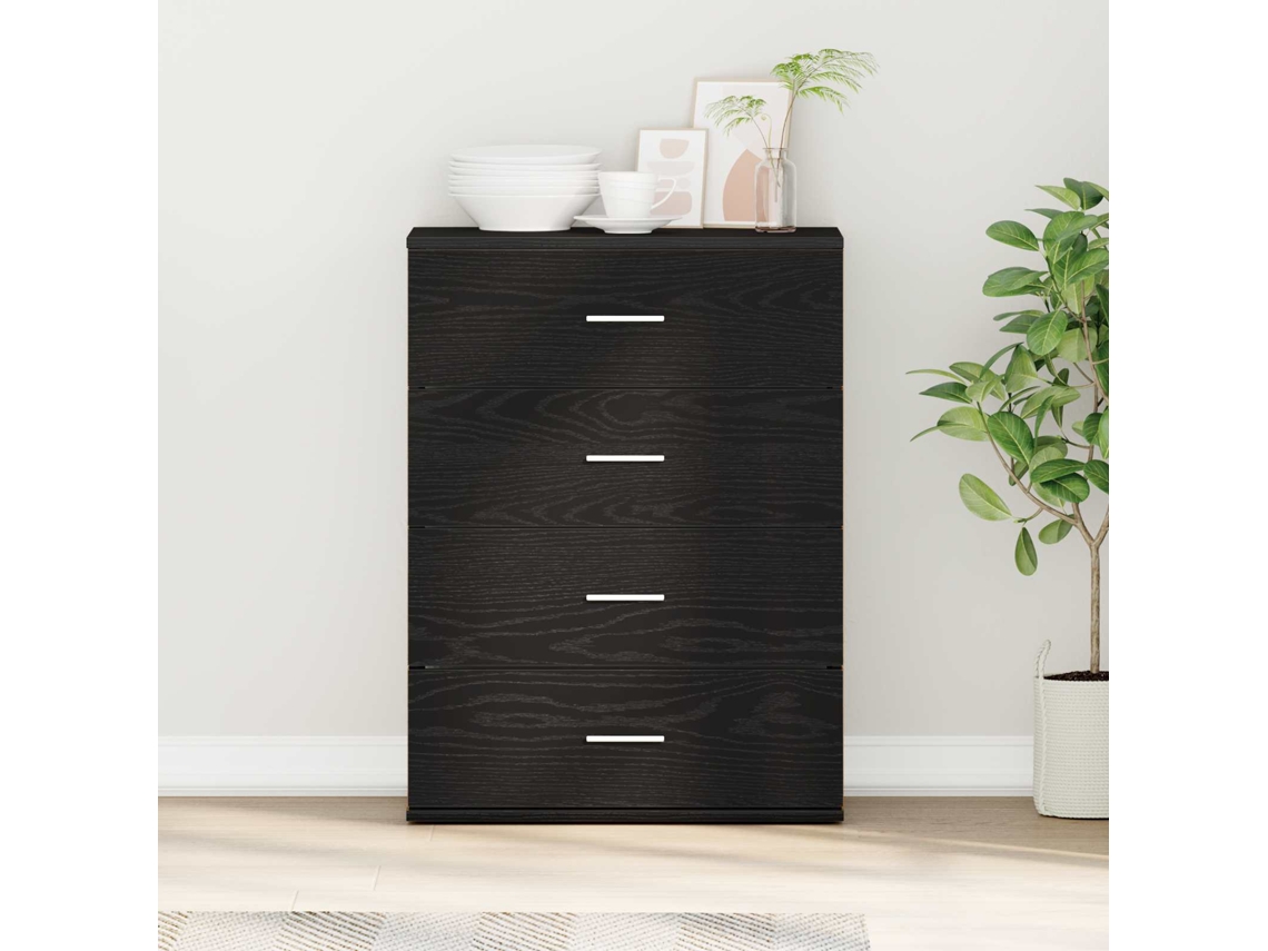 Vidaxl Buffet Carvalho Preto 60 X 39 X 80 Cm Derivados De Madeira