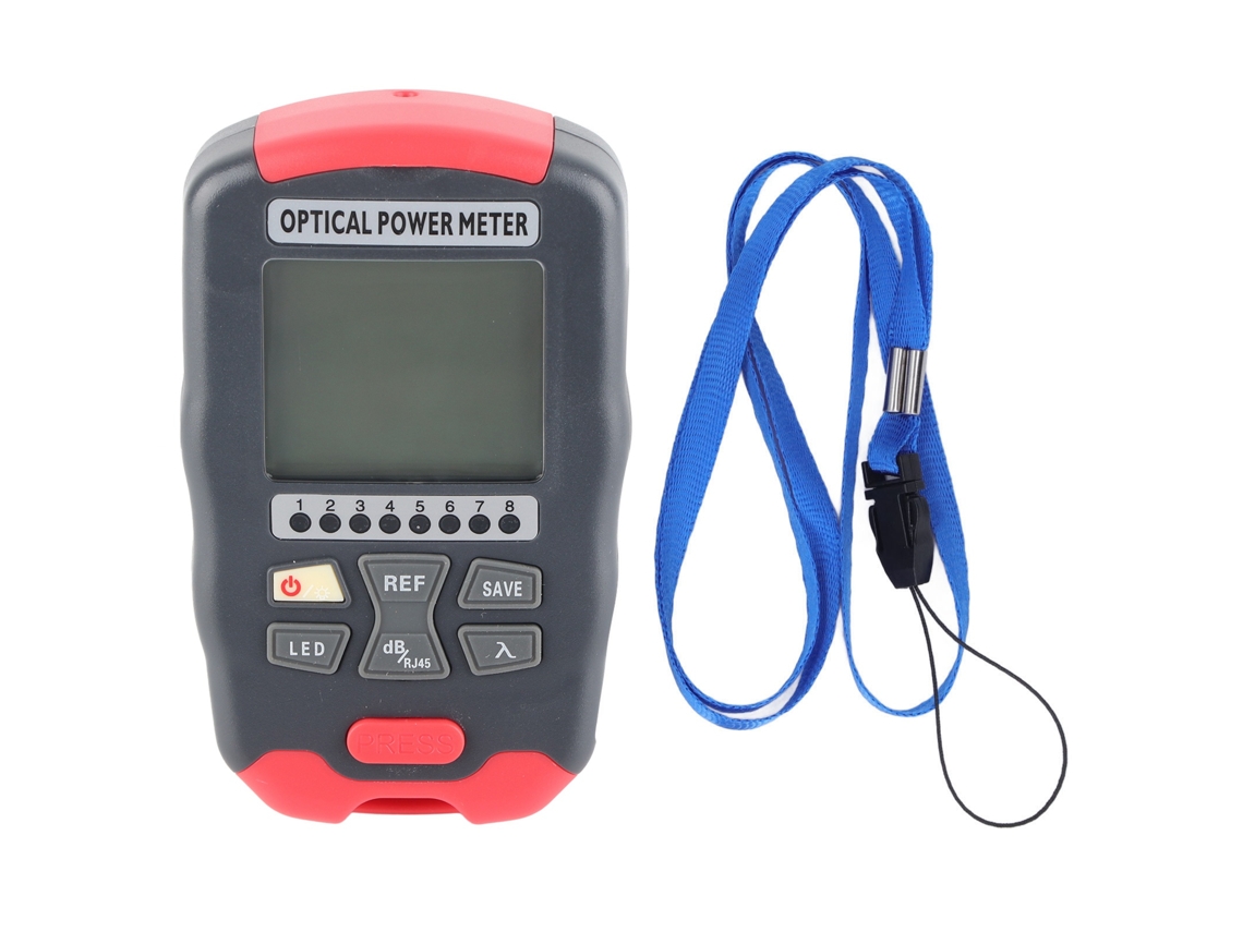 Medidor de Potência Óptica Mini Fibra com Testador Rj45 Fc Sc St Universal 50~+26dbm Luz Led