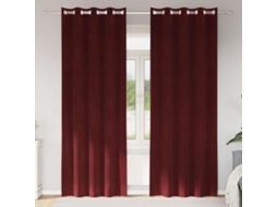 Vidaxl Cortinas Opacas 2 Unid. Vinho Vermelho 140 X 225 Cm Veludo
