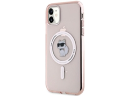 Capa para iPhone 11 KARL LAGERFELD Pele Sintética Rígida Rosa