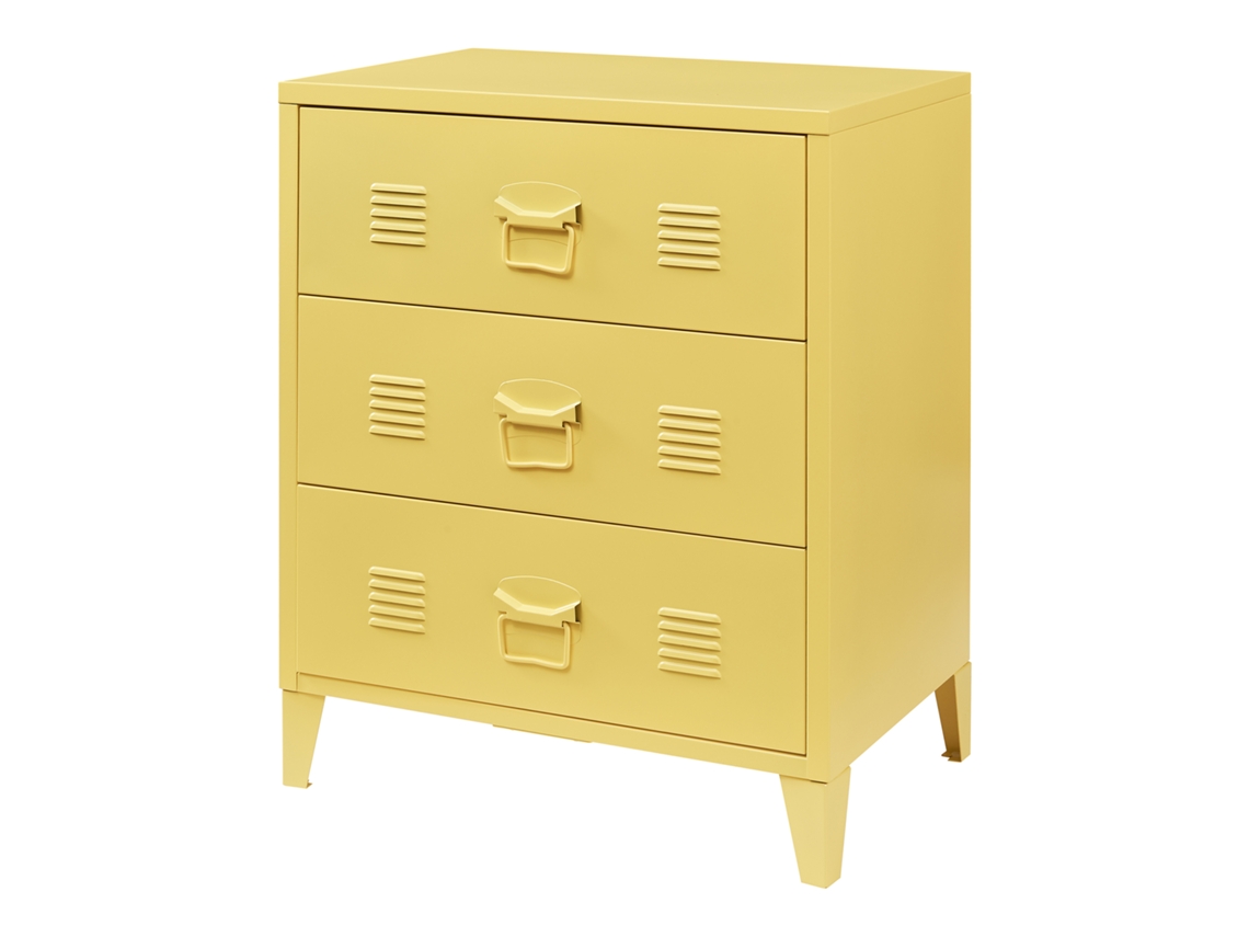Armário Metálico Hämeenlinna Com 3 Gavetas Aço 60x40x72 Cm Cor Camel [EN.CASA]