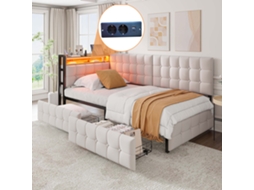 Sofá-cama Barco 90x200 Com Led Usb-c E 2 Gavetas Infantil