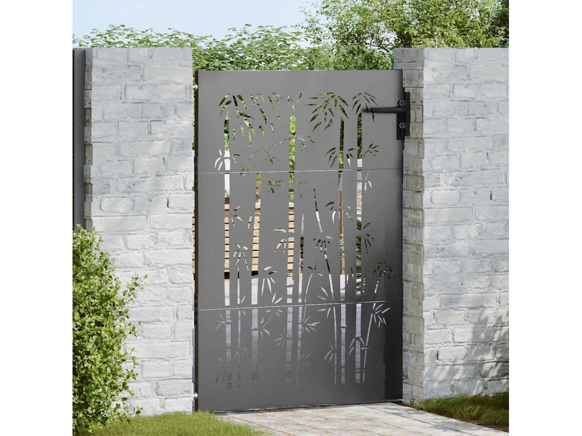 Vidaxl Portão De Jardim 85 X 150 Cm Preto Trancável