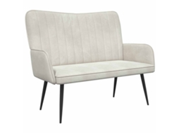 Sofá para 2 Pessoas Creme 115 X 61 X 87 Cm Veludo MAISON EXCLUSIVE (v)