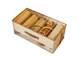 Caixa Organizadora Dobrável Com Divisórias Para Roupas, Caixa De Armazenamento, Caixa Organizadora Para Guarda-roupa, 47 X 24 X 20 Cm
