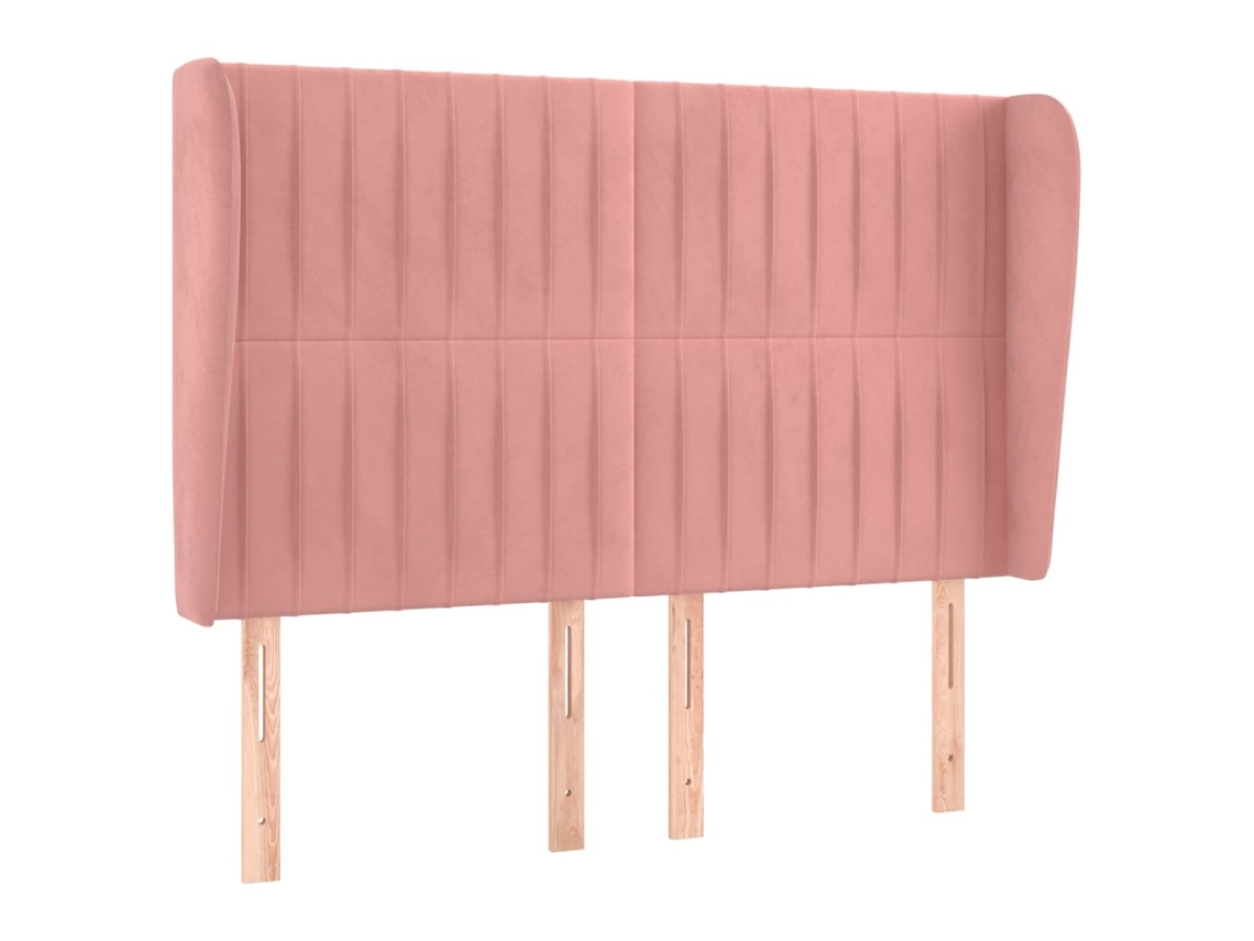 Cabeceira de Cama com Abas Veludo Rosa MAISON EXCLUSIVE 147x23x118 cm
