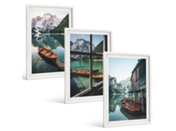 Conjunto De Pinturas Lago De Montanha, Barcos, Casa Espelharte (3 Peças 40x60 Cm)