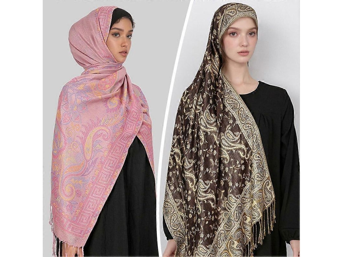 Pashmina Hijab Cachecol Bandana com Borla S/MARCA