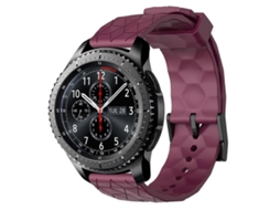 Pulseira De Silicone De Cor Sólida Com Estampa De Futebol Para Samsung Gear S3 Frontier 22mm