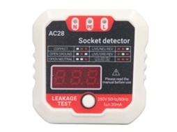Probador De Tomacorrientes Lcd Con Detector De Fase Y Cable De Tierra 110v Us