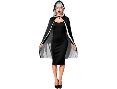 Capa adulto com capuz preto e branco de 90 cm