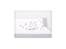 Lençol Algodão PIRULOS para Berço A Dormir Branco e Cinza