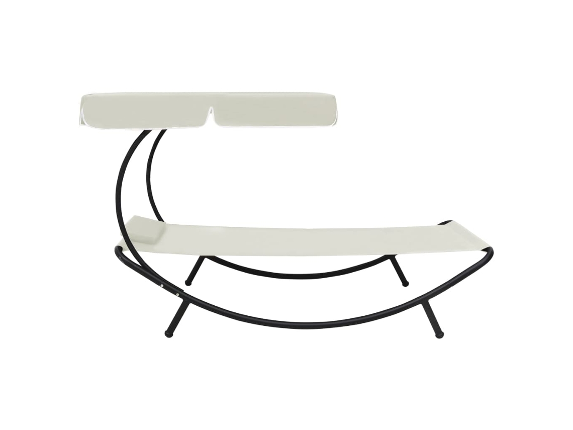 Maison Exclusive - Espreguiçadeira Com Toldo E Almofada Branco Nata