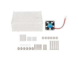 Capa De Acrílico Com Cooler De 5v E 3 Dissipadores De Calor Para Raspberry Pi 4b Transparente