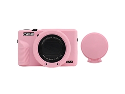 Capa Silicone HEXINYIGJLY para Canon G7x Mark Iiitampa Removível, Anti Risco Rosa