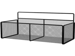Suporte De Parede Pequeno Preto 29cm Em Ferro E Pvc Com Drenagem Para Cozinha Casa