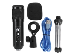 Microfone Usb condensador portátil, plug and play, com tripé e filtro acústico | S/MARCA