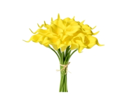 20 Peças Flores Artificiais Calla Lily Seda Flores Falsas 13,4 Para Halloween Dia Das Mães Páscoa Casa Cozinha E Casamento Ehstmind (amarelo)