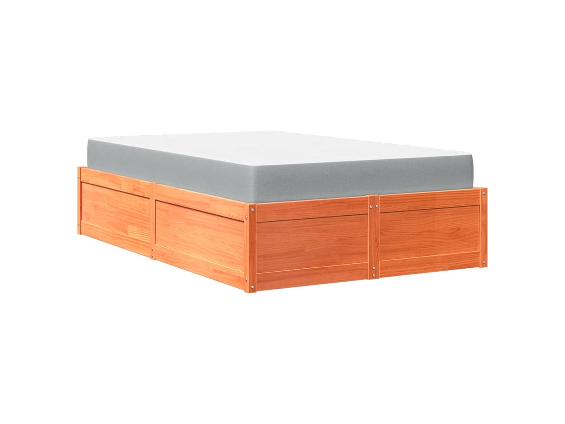 Bed, Beds Vidaxl Marrom Madeira De Pinho (120 X 190 Cm)