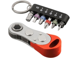 Jogo De 7 Chaves Fenda Com Catraca E Kit Adaptador Para Mini