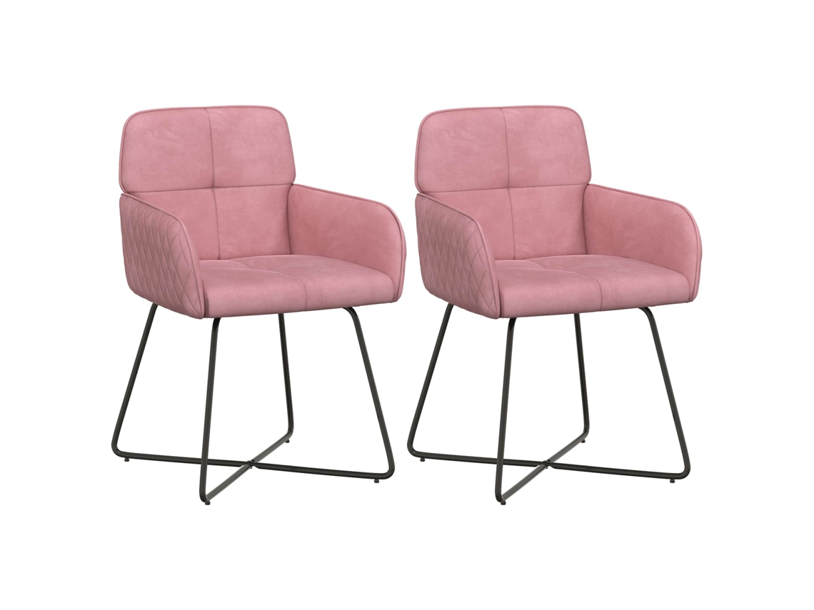 Maison Exclusive - Cadeiras De Jantar 2 Unid. Veludo Rosa 59 X 56,5 X 86 Cm