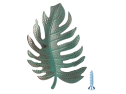 Baok - Ornamento de folha azul simulada em ferro para pendurar na parede, ideal para decoração de interiores, artesanato e trabalhos manuais.