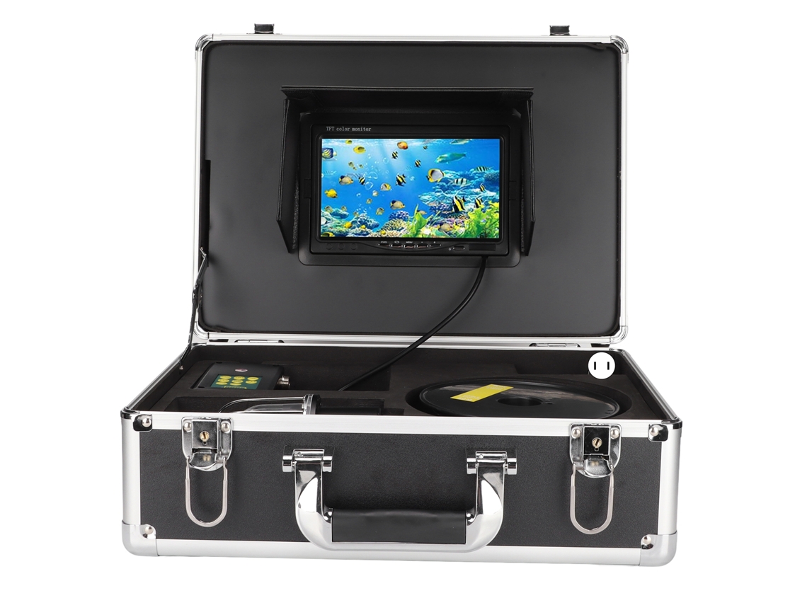 Câmera De Pesca Subaquática 7 Polegadas Ip68 360° 20 Led Us Plug