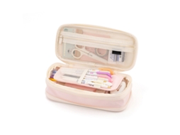 Estuche De Lapices De Gran Capacidad De Doble Capa Con Cremallera Estilo Moderno Simple Resistente Al Desgaste