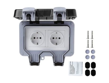 Filtro de linha duplo à prova d'água, filtro de linha externo IP66, tomada de parede à prova d'água 16A, Netboat