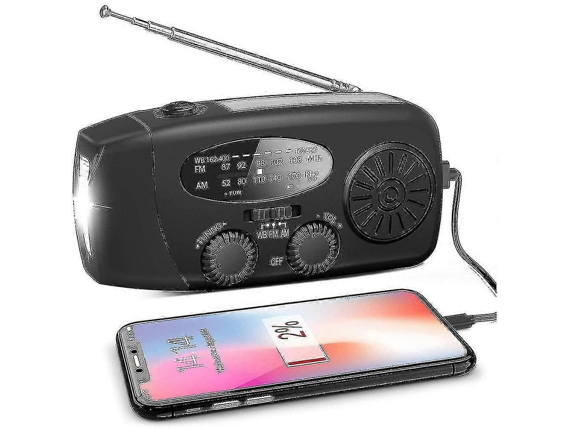 Rádio Portátil Funcional Com Dínamo Solar De Manivela Ed Am/fm/noaa Olysi Shop
