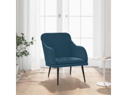 Vidaxl Cadeira Com Apoio De Braços 63x76x80 Cm Veludo Azul