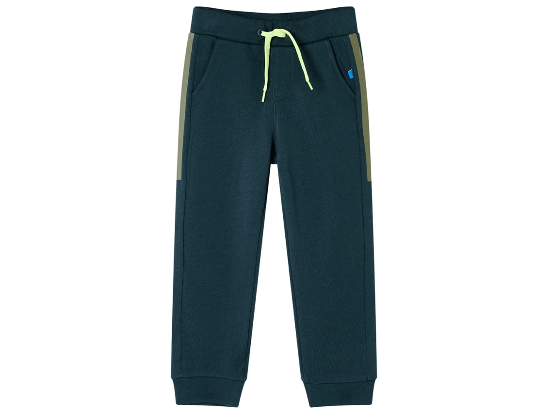 Calças De Fato De Treino Com Cordão Para Criança Verde-musgo 128